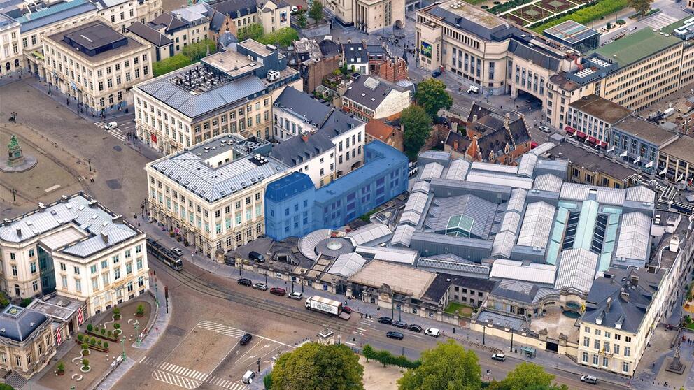 The site where the premises for LE CHAT cartoon museum will be constructed. © sau-msi.brussels (Simon Schmitt - www.globalview.be)