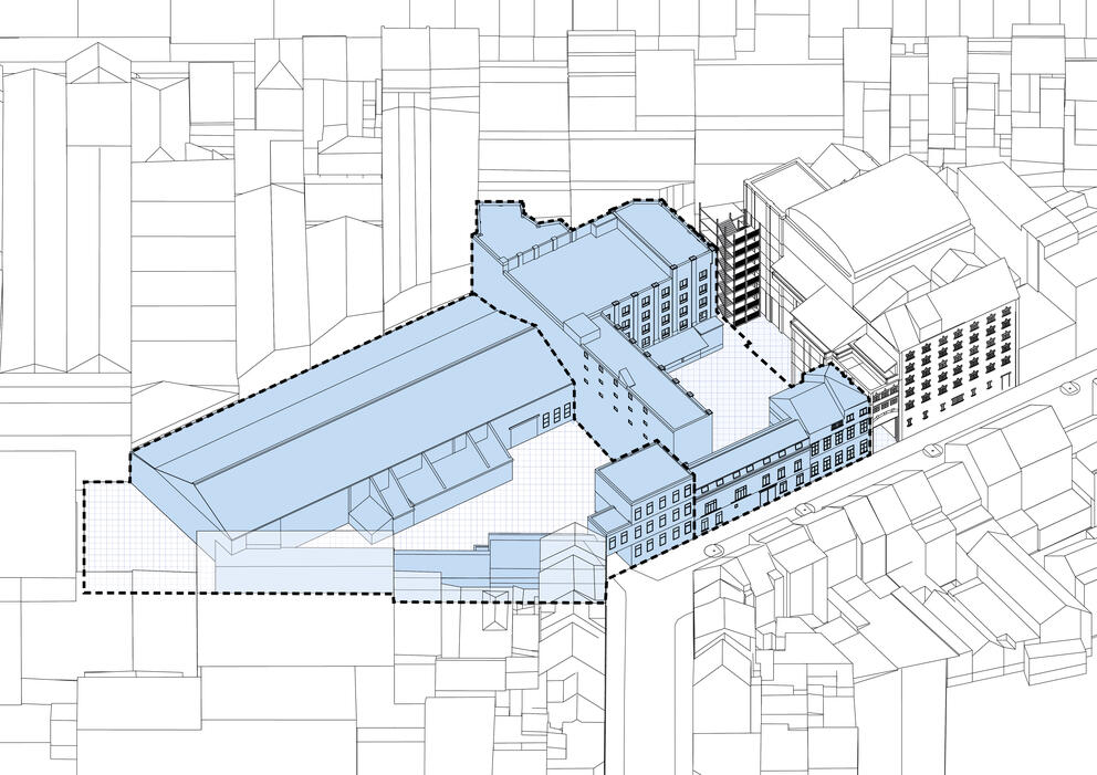 The current situation at 13-15 and 17-19 rue de Manchester. © sau-msi.brussels / MSA-Idea-Origin