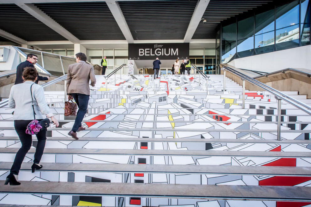 The entrance to the Belgian pavilion on La Croisette in Cannes. © Visit.brussels