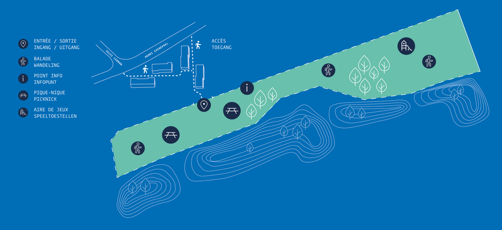 The plan of Evenepoel Temporary Park. (© sau-msi.brussels) The plan of Evenepoel Temporary Park. (© sau-msi.brussels)