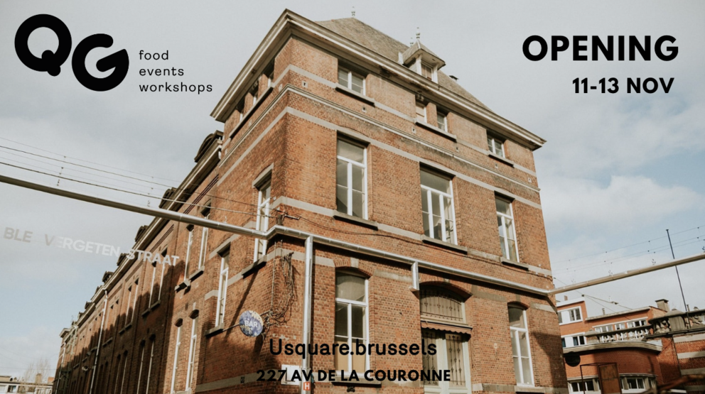 ‘The “Usquare.brussels QG” will be a space dedicated to sustainable food (including a canteen and a cooperative supermarket), events, workshops and so on. © pali pali 